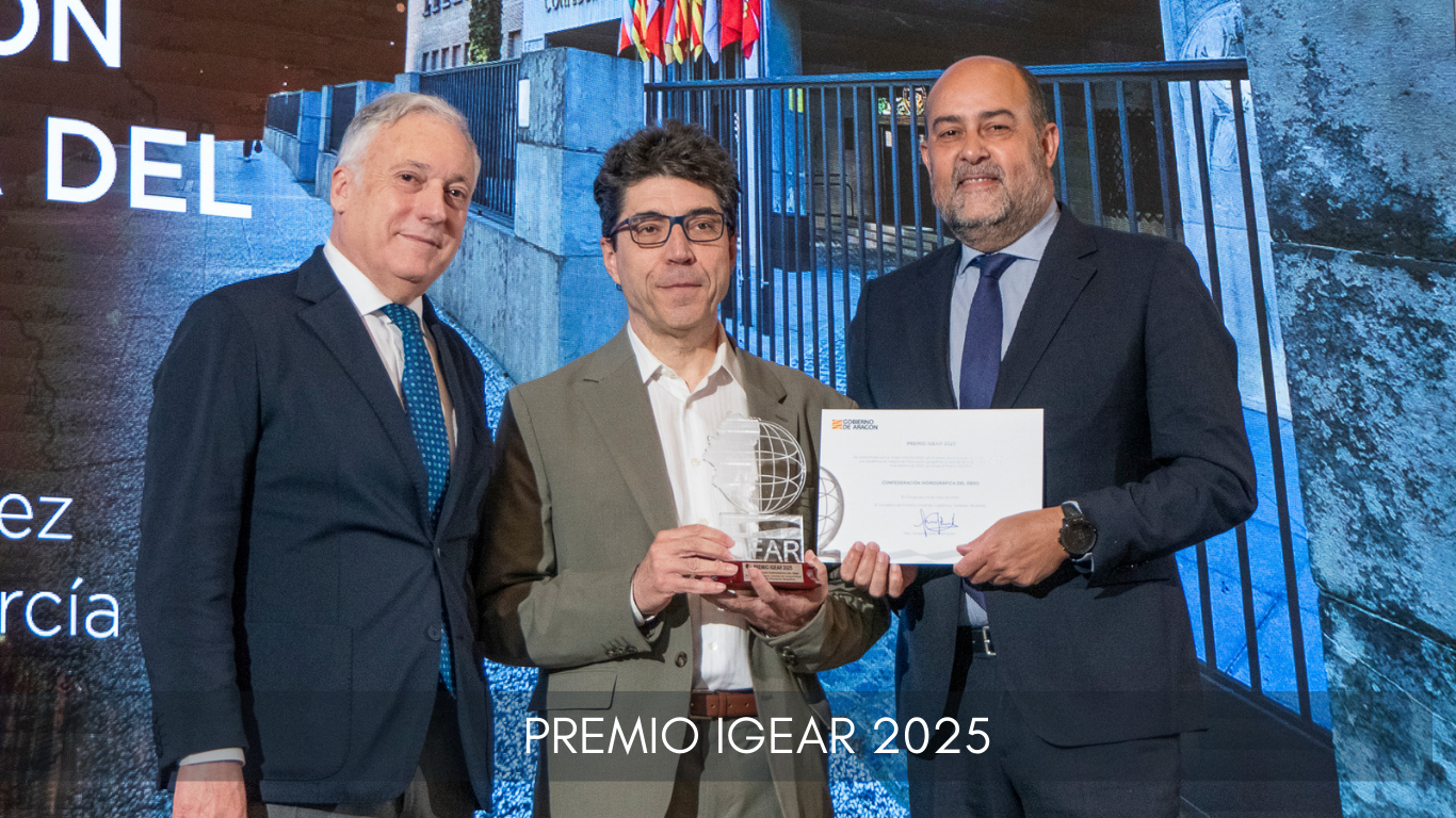 La Confederación Hidrográfica del Ebro recibe el Premio IGEAR 2025 La Confederación Hidrográfica del Ebro recibe el Premio IGEAR 2025